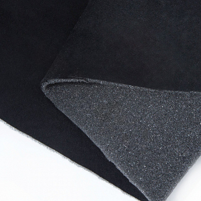 Алькантара на поролоне без клея Черная