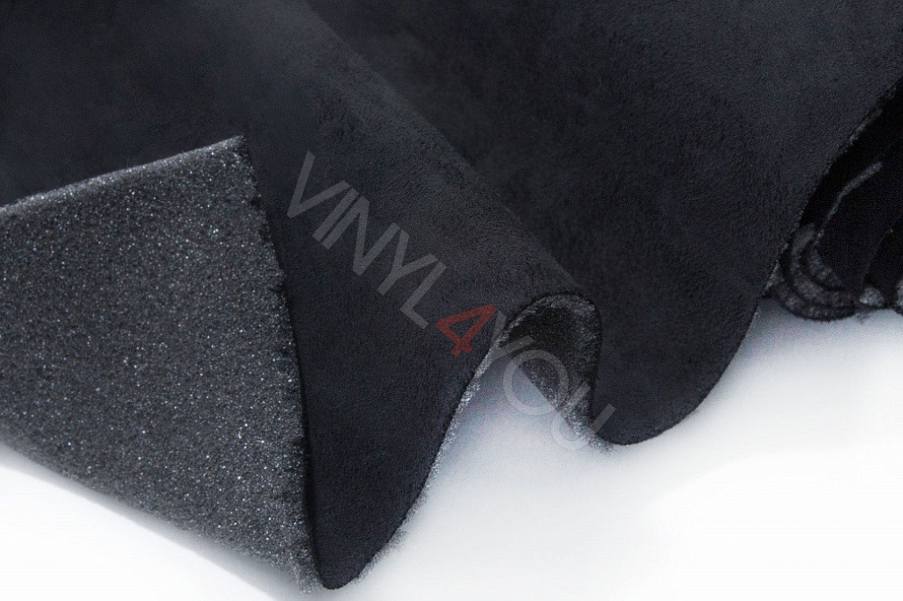 Алькантара на поролоне без клея Черная